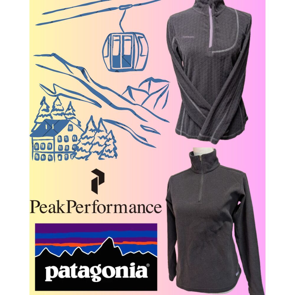Women's XS/S Outdoor Fleece Lot (2 Pcs) Patagonia & Peak Performance Grid Fleece